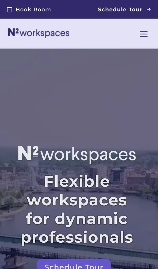 Current N2 Workspaces homepage on an iPhone, first screen